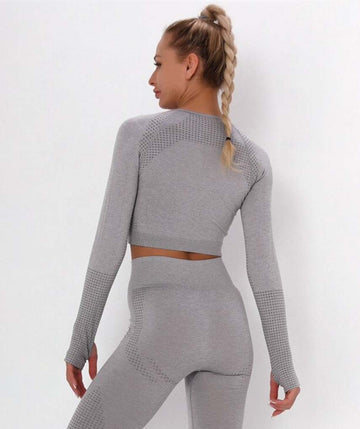 Focus Long Sleeve Crop Top