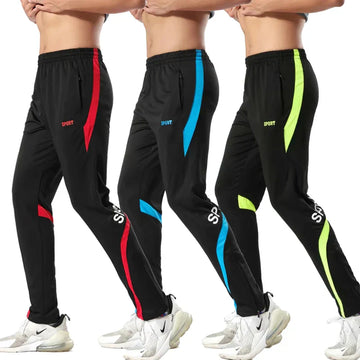 Jogging Trousers Gym Fitness Soccer Pants Slim Zipper Football Sweatpants